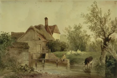 Landschap met een huisje